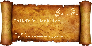 Csikár Herkules névjegykártya